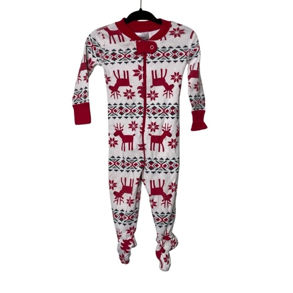 Hanna Andersson Baby Zip footed Sleeper bodysuit Christmas rain deer print 6-12M - Picture 1 of 6